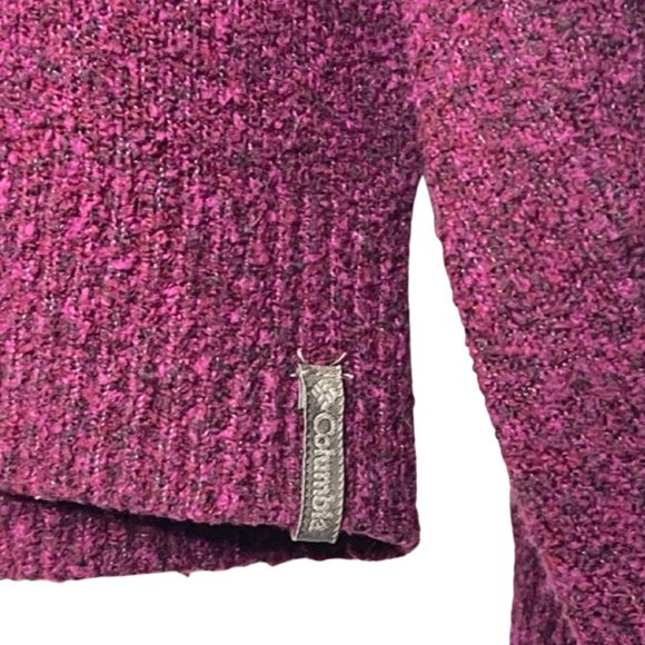 COLUMBIA | XCO Women's Raspberry Red V Neck Long Sleeve Knit Sweater | Size L - Picture 2 of 8